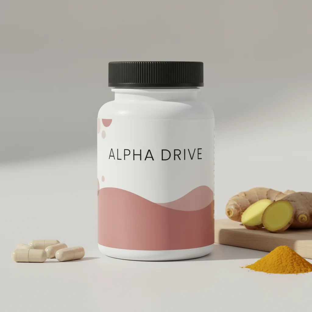Alpha Drive voedingssupplement flacon 60 capsules, donkerblauwe verpakking